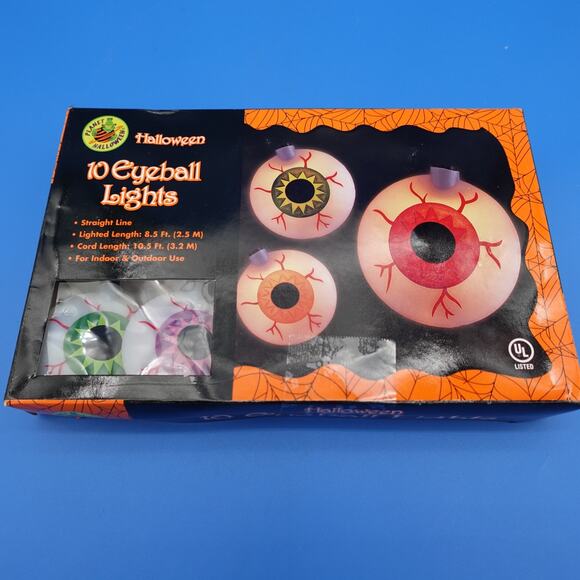 Planet Halloween Other - Planet Halloween 10 Eyeball Lights Indoor Outdoor 8.5 Ft Halloween String Lights